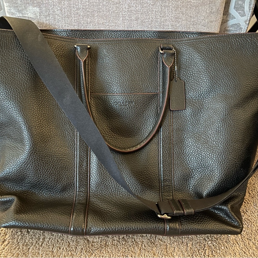 Coach Leather Weekender Tote w/ Crossbody Strap
